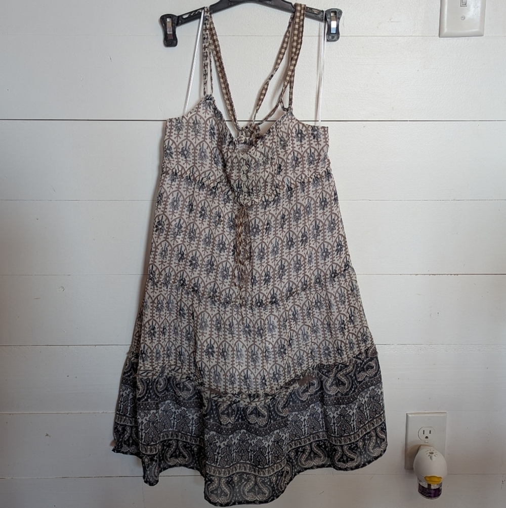 American Eagle Outfitters Dress Size 2, Blues, Browns, White